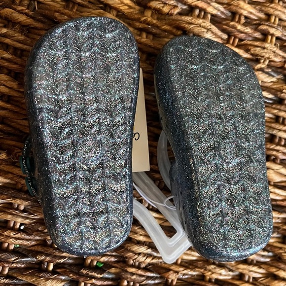 NWT unicorn baby toddler girl shoes Sz 5 blue sparkly adjustable strap - Picture 6 of 8